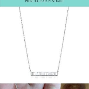 Tiffany & CO atlas pierced bar pendent adjustable necklace